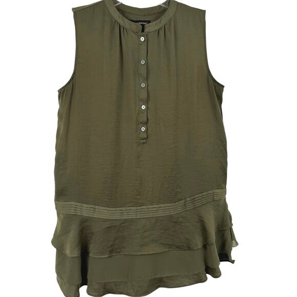 Banana Republic Women Sleeveless Blouse Top Olive Green Witchy Fall Size Small - Picture 1 of 5